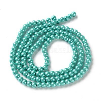 Выпечка окрашены перламутровый стекла жемчужные нити круглый шарик HY-XCP0001-18-1