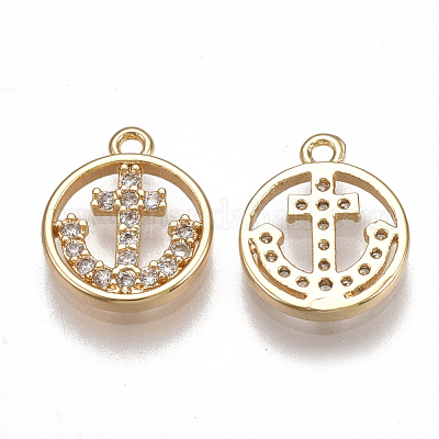 Латунные микро проложить кубического циркония подвески KK-T038-368G-1