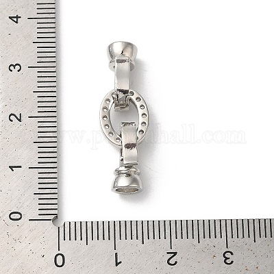 Покрытие стойки овальная латунь микропаве кубический цирконий складные застежки KK-F873-20P-1