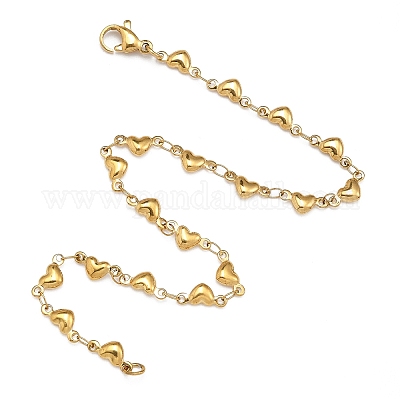 Браслеты из нержавеющей стали 304 в форме сердца BJEW-M121-03G-1