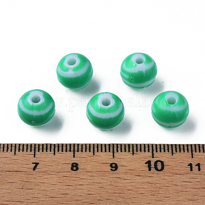 Непрозрачные полосатые акриловые бусины&nbsp;MACR-S373-27D-07-1