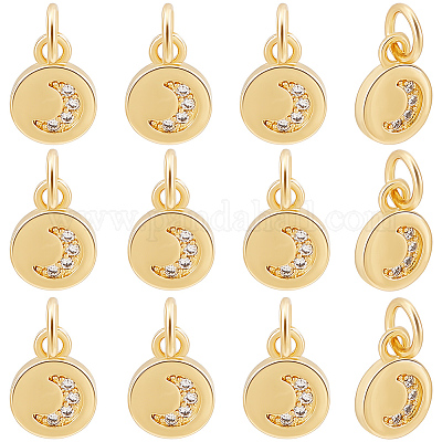 20 шт. латунный подвеска с микропаве из прозрачного кубического циркония ZIRC-BBC0001-67-1