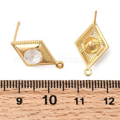 Стеклянная серьга-гвоздик KK-P340-15G-03-1