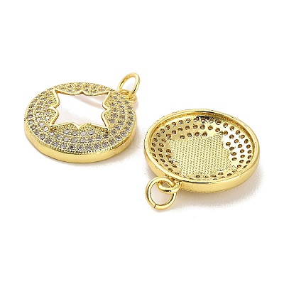 Латунные микропаве прозрачные подвески с фианитом KK-K365-02E-G-1