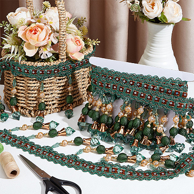 4 м полиэстеровая кружевная лента с бахромой DIY-OC0013-57A-1