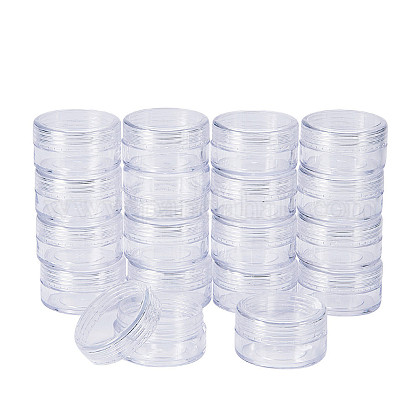 BENECREAT 30 PACK 15ML Empty Clear Plastic Bead Storage Container jar with Rounded Screw-Top Lids for Beads CON-BC0003-02-1