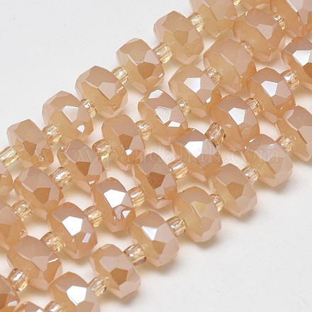 Chapelets de perles en verre électroplaqué EGLA-Q083-8mm-C01-1