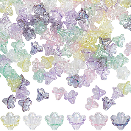 360 шт. двухцветные прозрачные акриловые колпачки для бусин TACR-SC0001-24-1