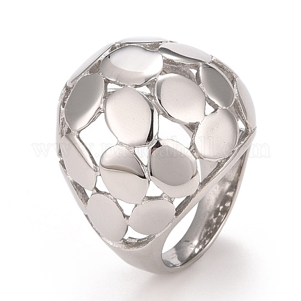 304 Stainless Steel Hollow Chunky Ring for Men Women RJEW-B040-18P-1
