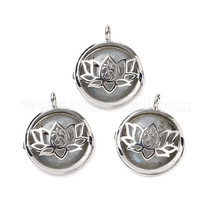 Подвески-медальоны из натурального лабрадорита G-G982-01P-20-1