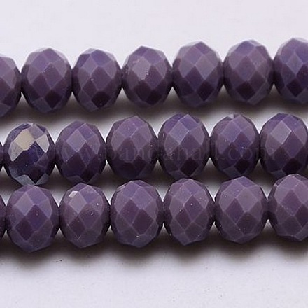 Faceted Rondelle Imitation Jade Glass Bead Strands X-GLAA-F001-3x2mm-16-1