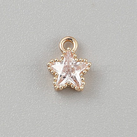 Латунные микро проложить кубического циркония подвески KK-CJC0006-06A-G-1