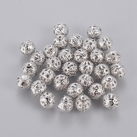 Calde perle di ottone in filigrana tutto fai da te colore platino X-EC120-1