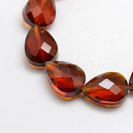 Crystal Glass Teardrop Beads Strands EGLA-F066-02-1