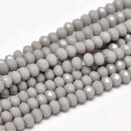 Faceted Rondelle Glass Beads Strands GLAA-I033-4mm-13-1