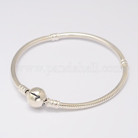 925 Sterling Silver European Style Bracelets for Jewelry Making STER-K026-04S-1