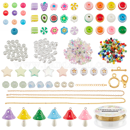 Kit para hacer collares y pulseras de color caramelo diy pandahall elite DIY-PH0009-40-1