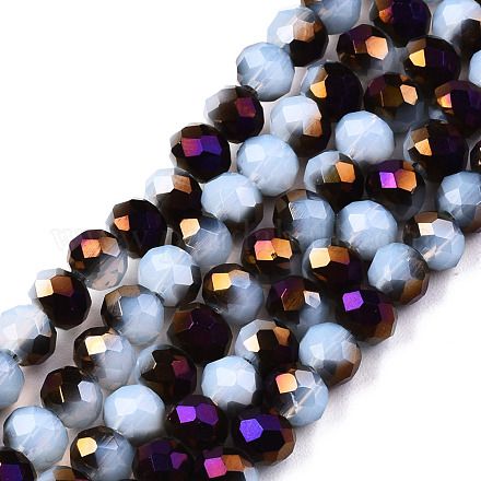 Electroplate Glass Beads Strands EGLA-A034-J6mm-F07-1
