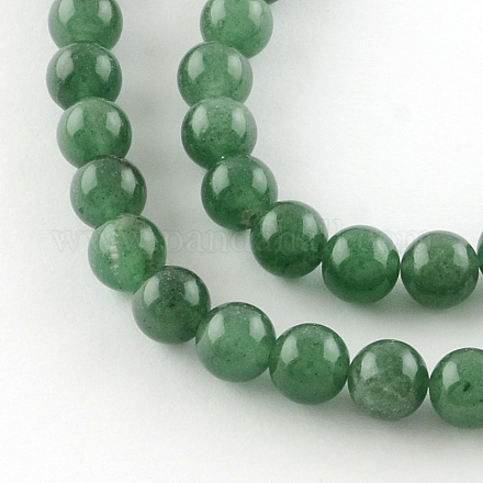 Round Natural Green Aventurine Beads Strands X-G-R331-8mm-01-1