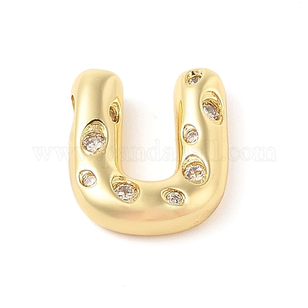 Кулон из латуни с прозрачным кубическим цирконием KK-Z046-01G-U-1