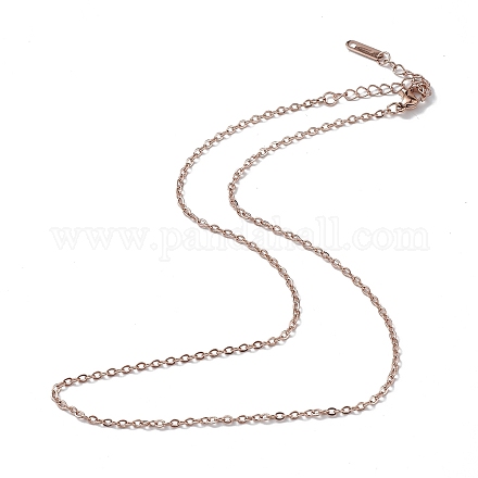 Chapado en iones (ip) 304 collar de cadena de cable de acero inoxidable para hombres y mujeres NJEW-K245-025C-1