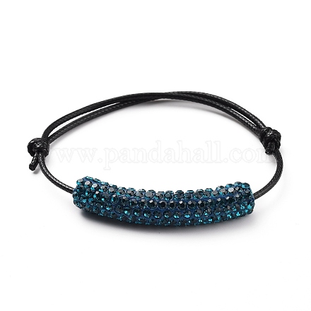 Bracelets de perle tressés en corde de polyester ciré coréen ajustable BJEW-JB05324-01-1