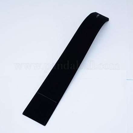 ベルベットのブレスレットが表示  木で  ブラック  サイズ：幅さ約40mm  長さ205mm  高差50mm  厚さ5.5mm BDIS-Q003-1-1