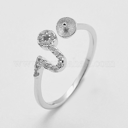 Ajustable 925 anillos de pun ¢ o de plata esterlina STER-K038-024P-H-1