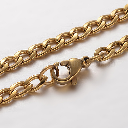 304 colliers de la chaîne de trottoir en acier inoxydable et bracelets ensembles de bijoux SJEW-F129-05-G-1