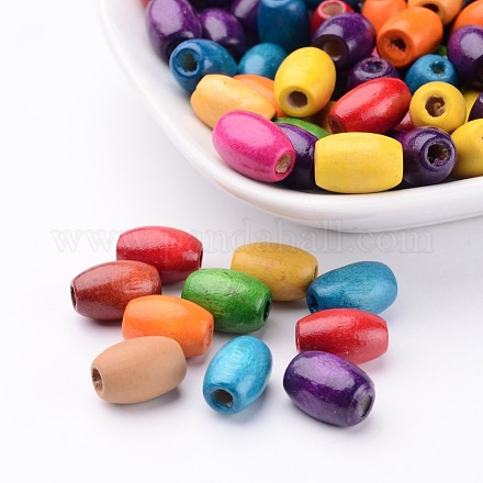 Mixed Oval Natural Wooden Beads X-WOOD-W02KR-8x12mm-1