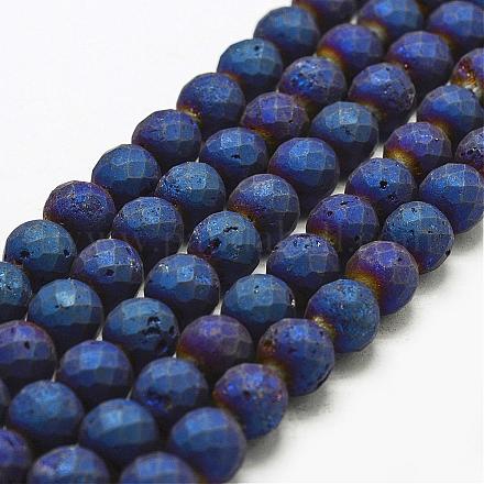Perles de cristal de géode druzy naturelles électroplaquées G-N0253-10mm-01-1