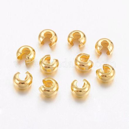 Brass Crimp Beads Covers X-KK-H291-NFG-NF-1