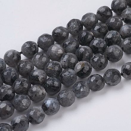 Brins de perles de larvikite naturelles G-G542-6mm-27-1