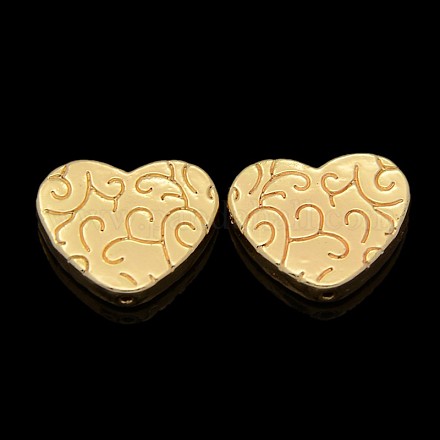 Nickel Free & Lead Free Golden Alloy Heart Beads PALLOY-J218-038G-1