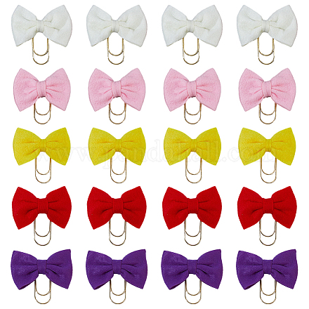 20 шт. 5-х цветные скрепки из углеродистой стали&nbsp;AJEW-FH00035-1