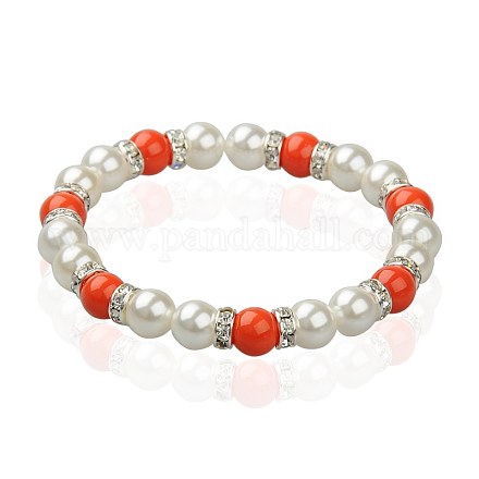 Élégant bracelet de perles babiole X-BJEW-JB01253-05-1