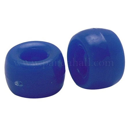Dark Blue Acrylic Barrel Beads X-PL338-10-1