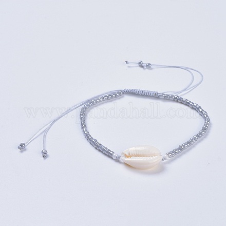 Verstellbare Glasperlen geflochtene Perlen Armbänder BJEW-JB04281-02-1