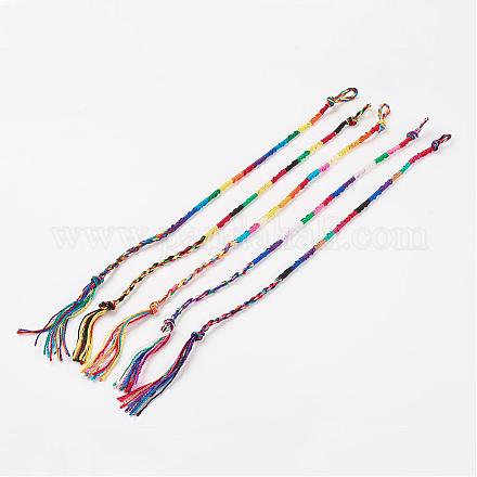 Braided Silk Thread Bracelets BJEW-N0032-06-1