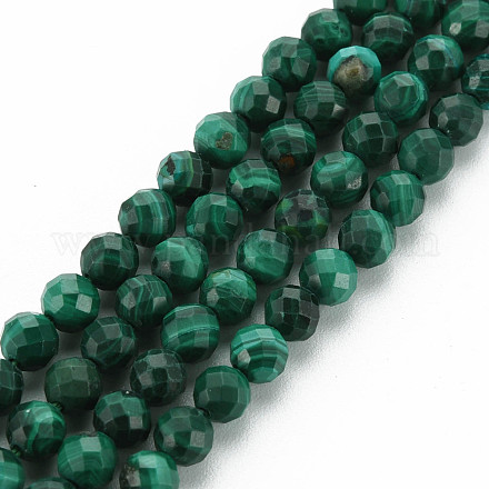 Chapelets de perles en malachite naturelle G-S361-4mm-001-1