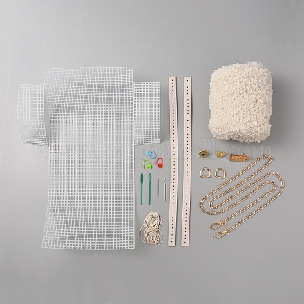 Вязаные крючком квадратные сумки из шерстяной пряжи своими руками&nbsp;DIY-WH0409-88-1