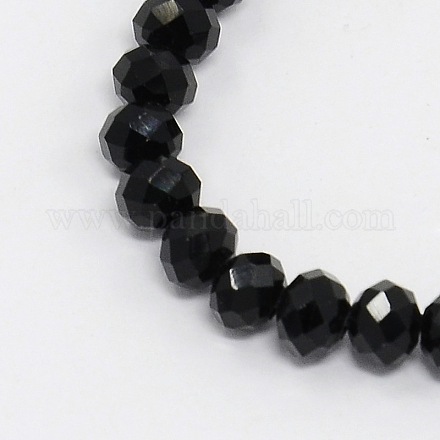 Faceted Imitation Crystal Glass Rondelle Beads X-GLAA-D030-14-1