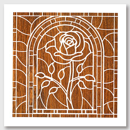 NBEADS Rose Stencil DIY-WH0405-0005-1