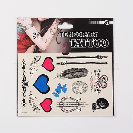 Formas mixtas fresco del arte corporal falsos extraíble tatuajes temporales pegatinas de papel X-AJEW-O011-07-1