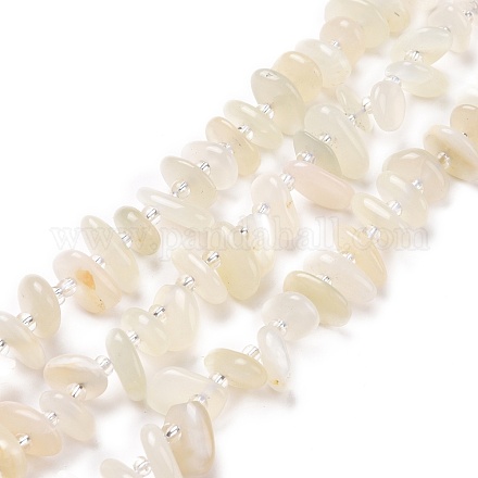 Natürlichen weißen Mondstein Perlen Stränge G-D480-A16-03-1