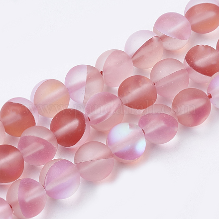 Chapelets de perles en pierre de lune synthétique X-G-S283-6mm-12-1