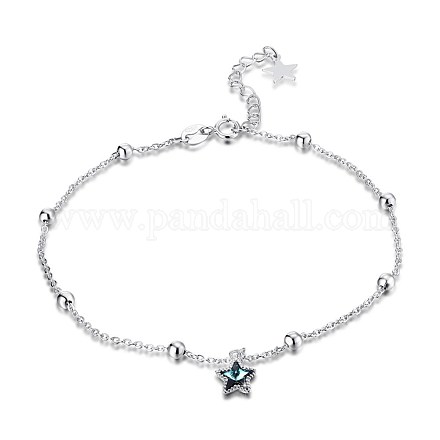 Trendy 925 Sterling Silver Charm Anklets AJEW-BB30911-1