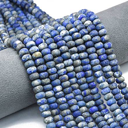 Нитки бусины из натурального ляписа-лазури G-P575-A46-8x5mm-01-1