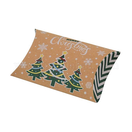Scatole di cuscini di cartone per caramelle a tema natalizio CON-G017-02F-1