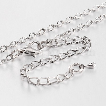 Alloy & Iron Cable Chain Necklace Making MAK-N027-02-1